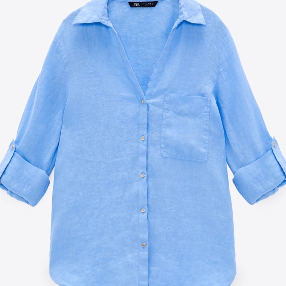 ZARA Linen Button Down